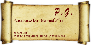 Pauleszku Germán névjegykártya